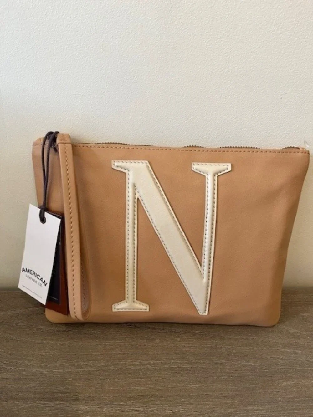 American Leather Co. Dover Monogram Wristlet - Picture 1 of 9